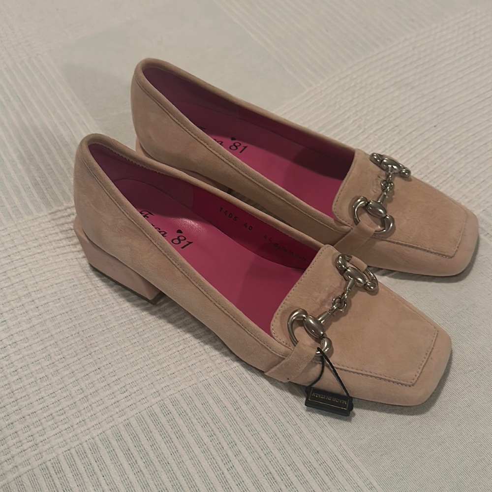 *NEW!* Ferca 81 Blush Pink Loafers Women's Moccasins Shoes Leather Size 40 US 9